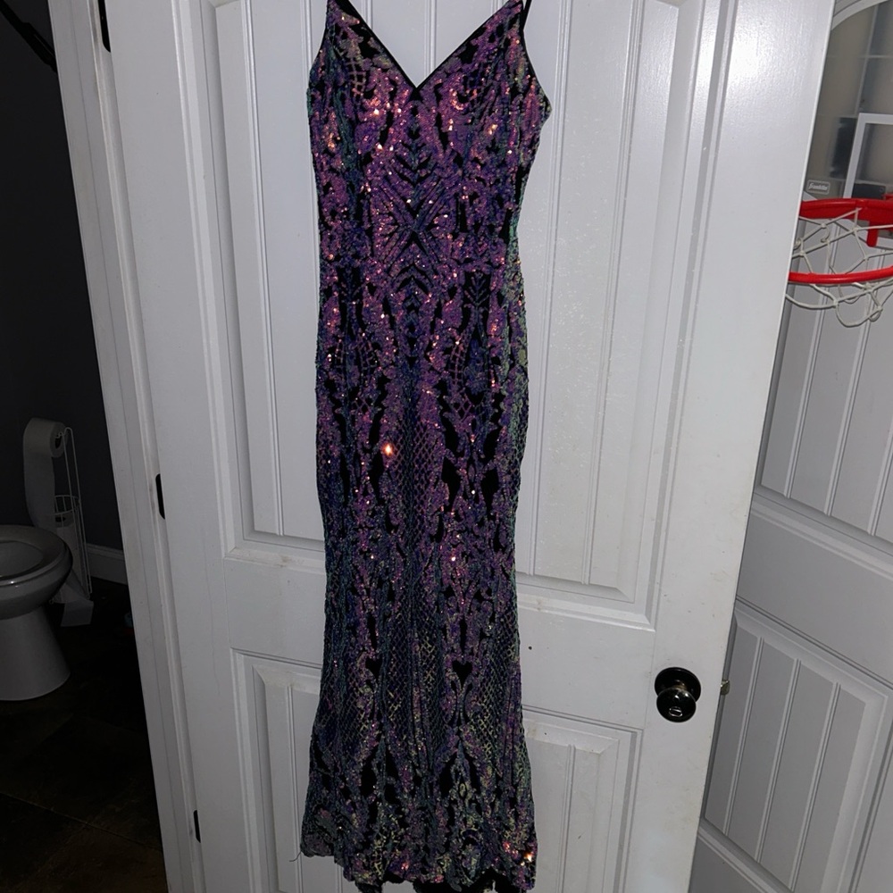 Stunning Purple Sequin Gown